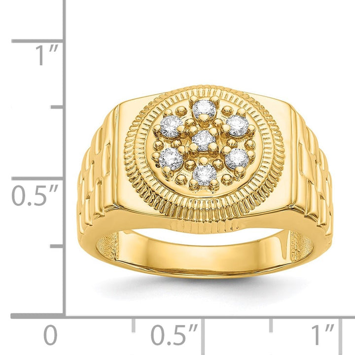 14k Yellow Gold IB Goodman Diamond Circular Top Men's Ring