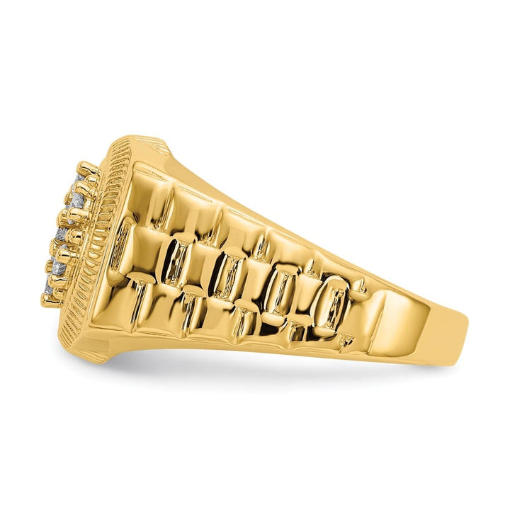 14k Yellow Gold IB Goodman Diamond Circular Top Men's Ring