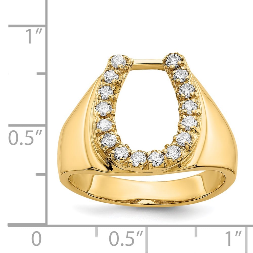 14k Yellow Gold IB Goodman Diamond Horseshoe Men's Ring