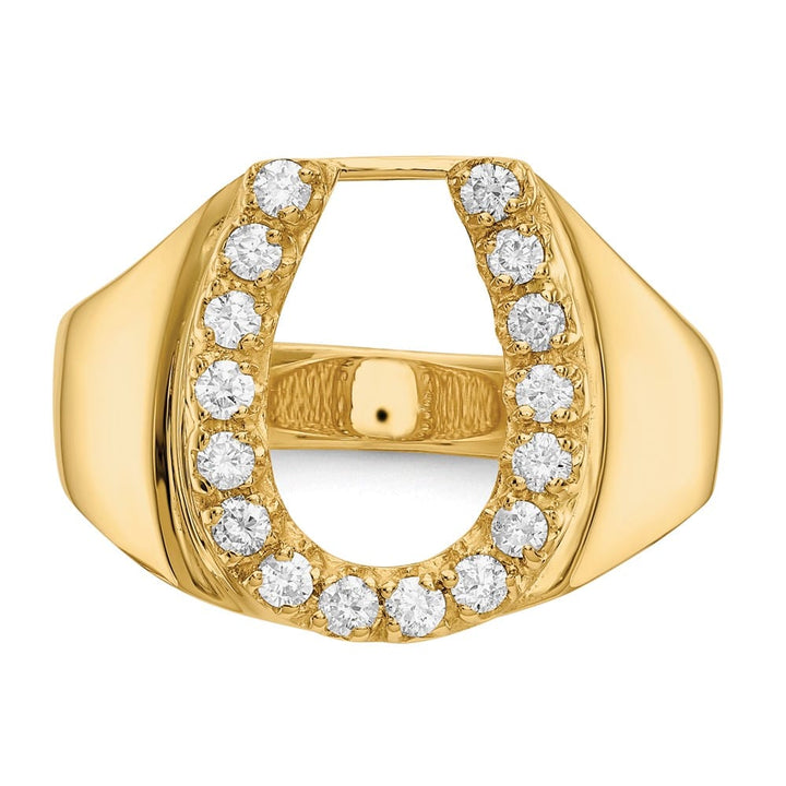 14k Yellow Gold IB Goodman Diamond Horseshoe Men's Ring