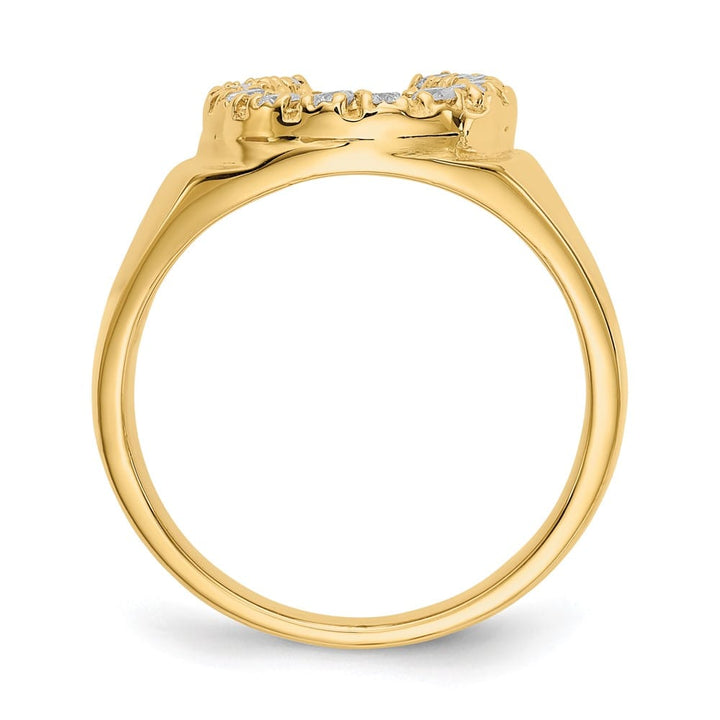 14k Yellow Gold IB Goodman Diamond Horseshoe Men's Ring