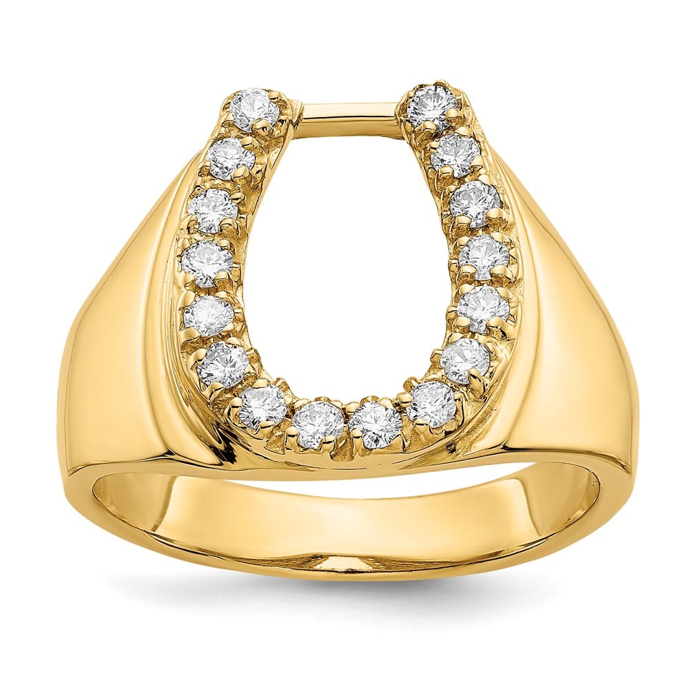 14k Yellow Gold IB Goodman Diamond Horseshoe Men's Ring