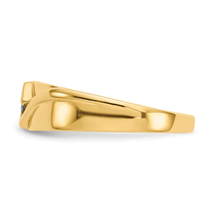 14k Yellow Gold IB Goodman Diamond Square Cluster Men's Ring