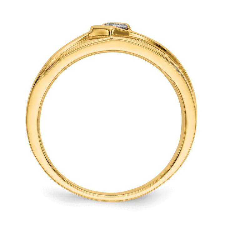 14k Yellow Gold IB Goodman Diamond Square Cluster Men's Ring