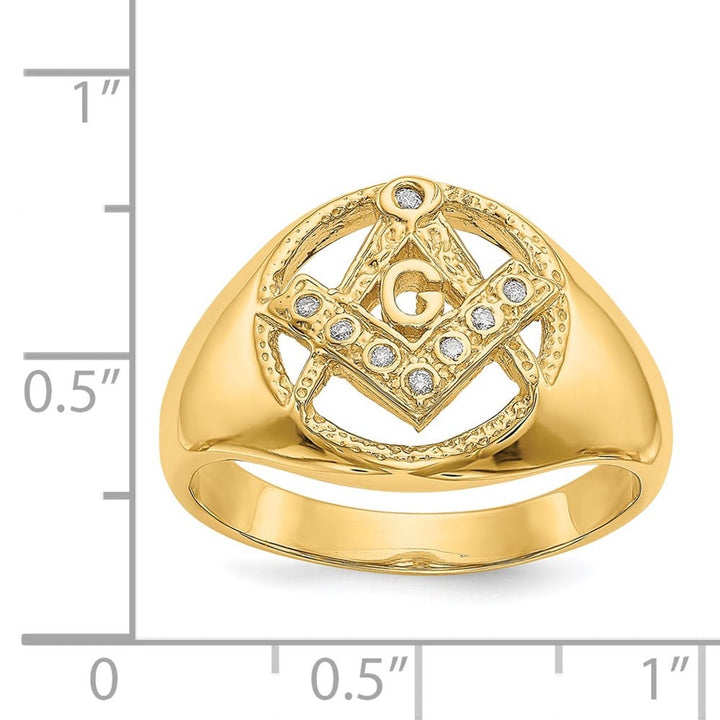 14k Yellow Gold IB Goodman I1 Quality Diamond Masonic Men's Ring