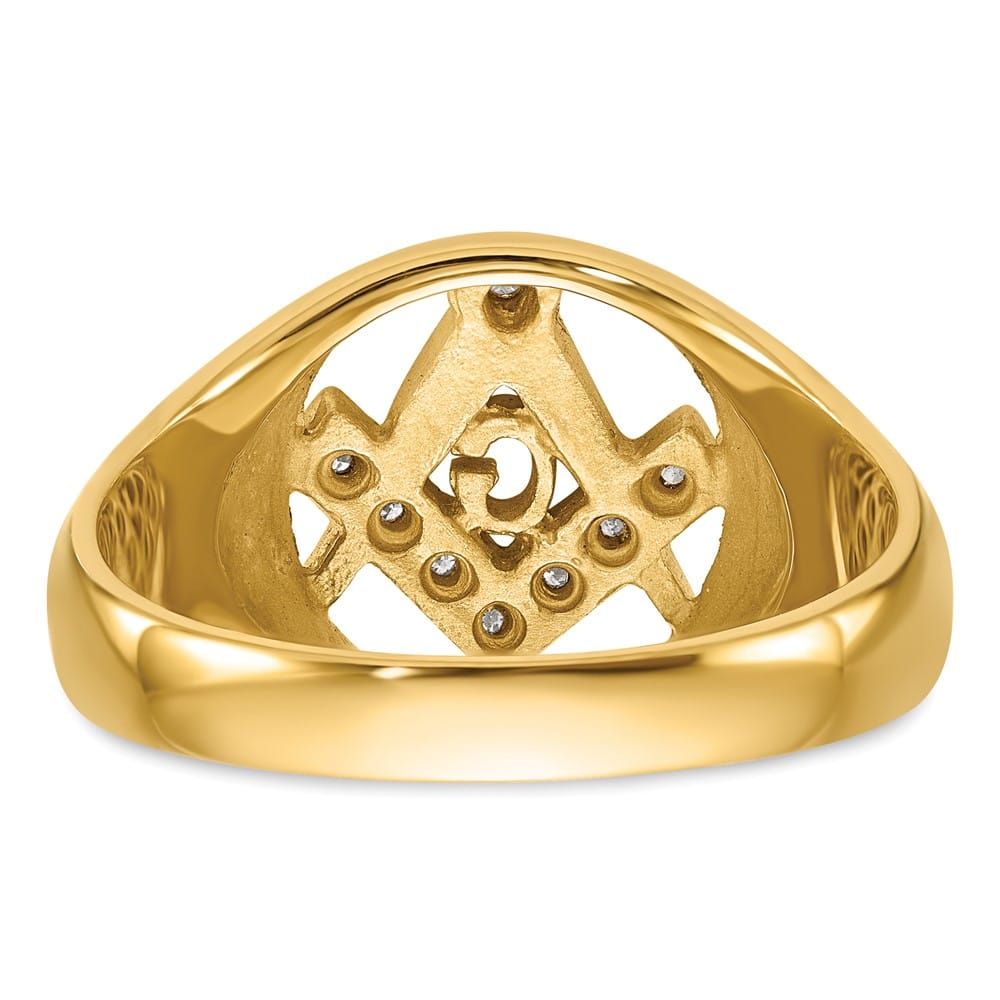 14k Yellow Gold IB Goodman I1 Quality Diamond Masonic Men's Ring
