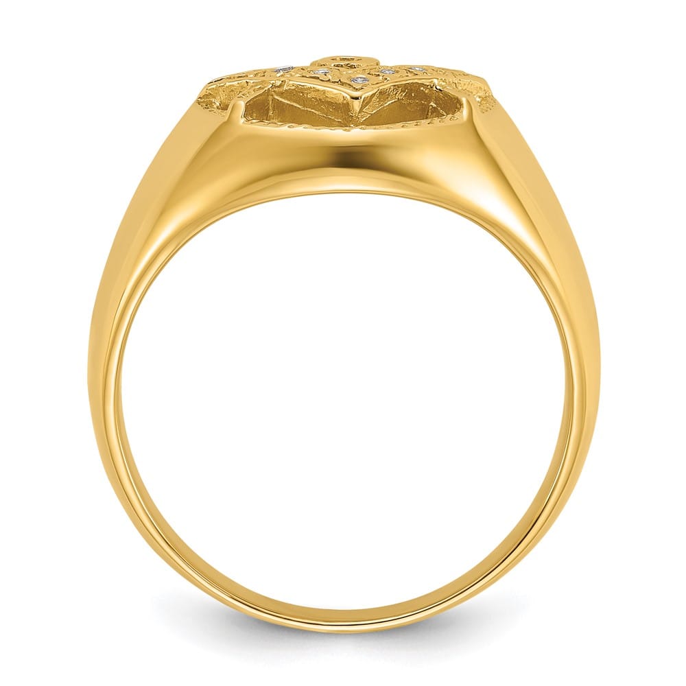 14k Yellow Gold IB Goodman I1 Quality Diamond Masonic Men's Ring