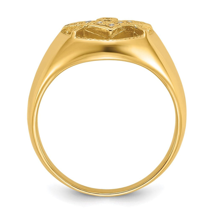 14k Yellow Gold IB Goodman I1 Quality Diamond Masonic Men's Ring