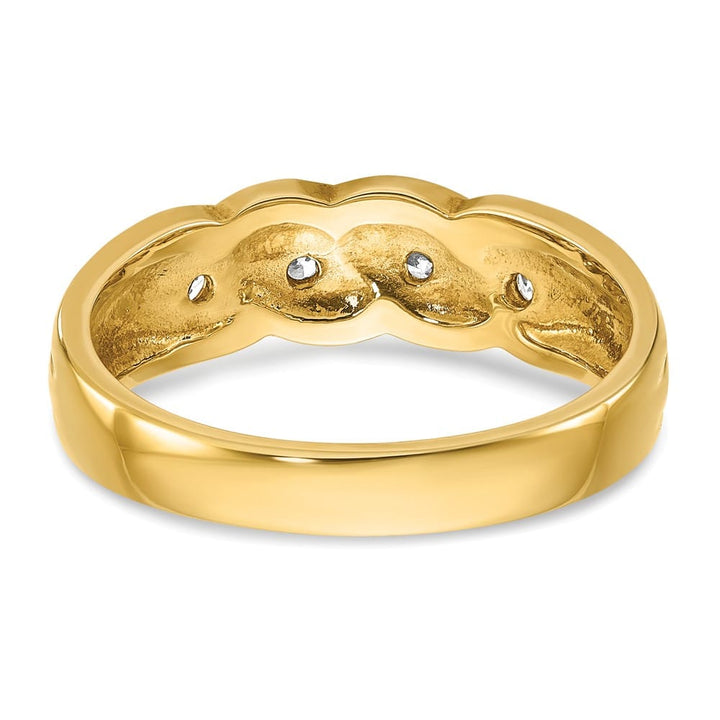 14k Yellow Gold IB Goodman Link Design 1/4 Carat Diamond Men's Ring