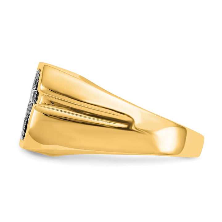 14k Yellow Gold IB Goodman Octagon Onyx and SI2/SI3 Diamond Men's Ring