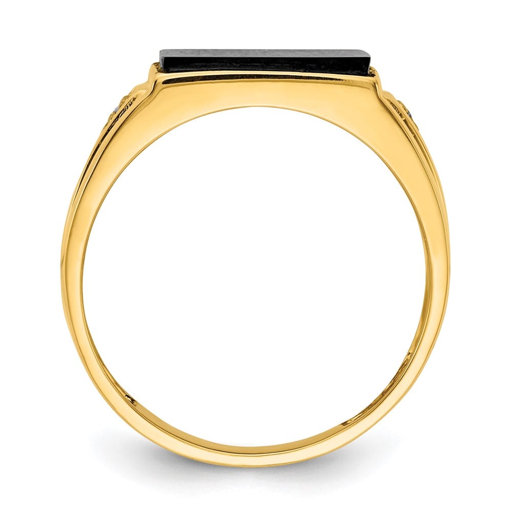 14k Yellow Gold IB Goodman Rectangle Onyx Diamond VS2/SI1 Men's Ring