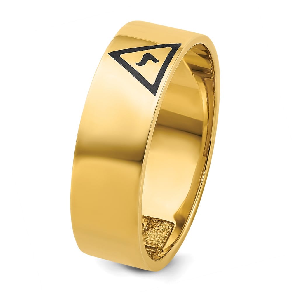14k Yellow Gold IB Goodman with Black Enamel 14th Degree Masonic Ring