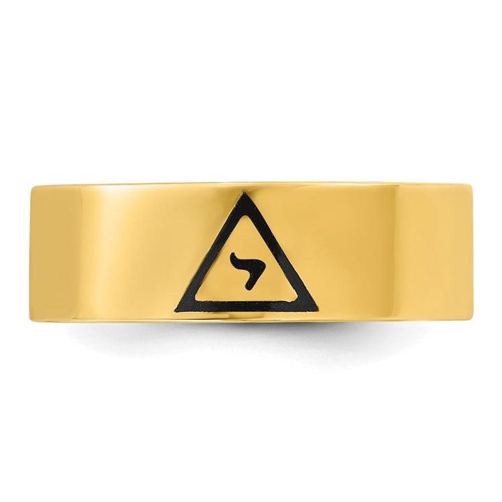 14k Yellow Gold IB Goodman with Black Enamel 14th Degree Masonic Ring
