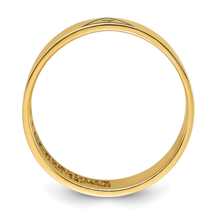 14k Yellow Gold IB Goodman with Black Enamel 14th Degree Masonic Ring