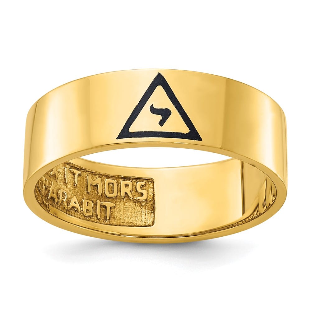 14k Yellow Gold IB Goodman with Black Enamel 14th Degree Masonic Ring