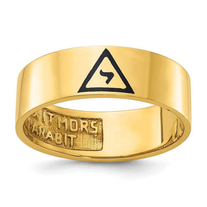 14k Yellow Gold IB Goodman with Black Enamel 14th Degree Masonic Ring