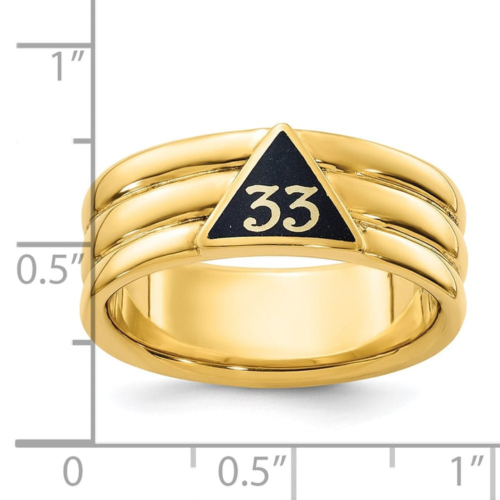 14k Yellow Gold IB Goodman with Black Enamel Active Men's Masonic Ring