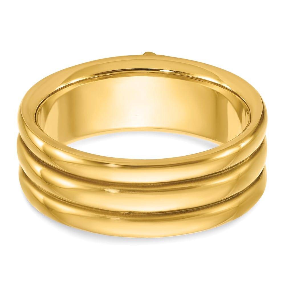 14k Yellow Gold IB Goodman with Black Enamel Active Men's Masonic Ring