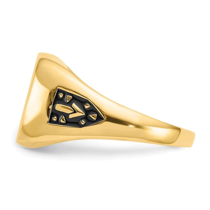 14k Yellow Gold IB Goodman with Black Enamel and Men's Masonic Ring Stock Size 10 Ring Are Refundable