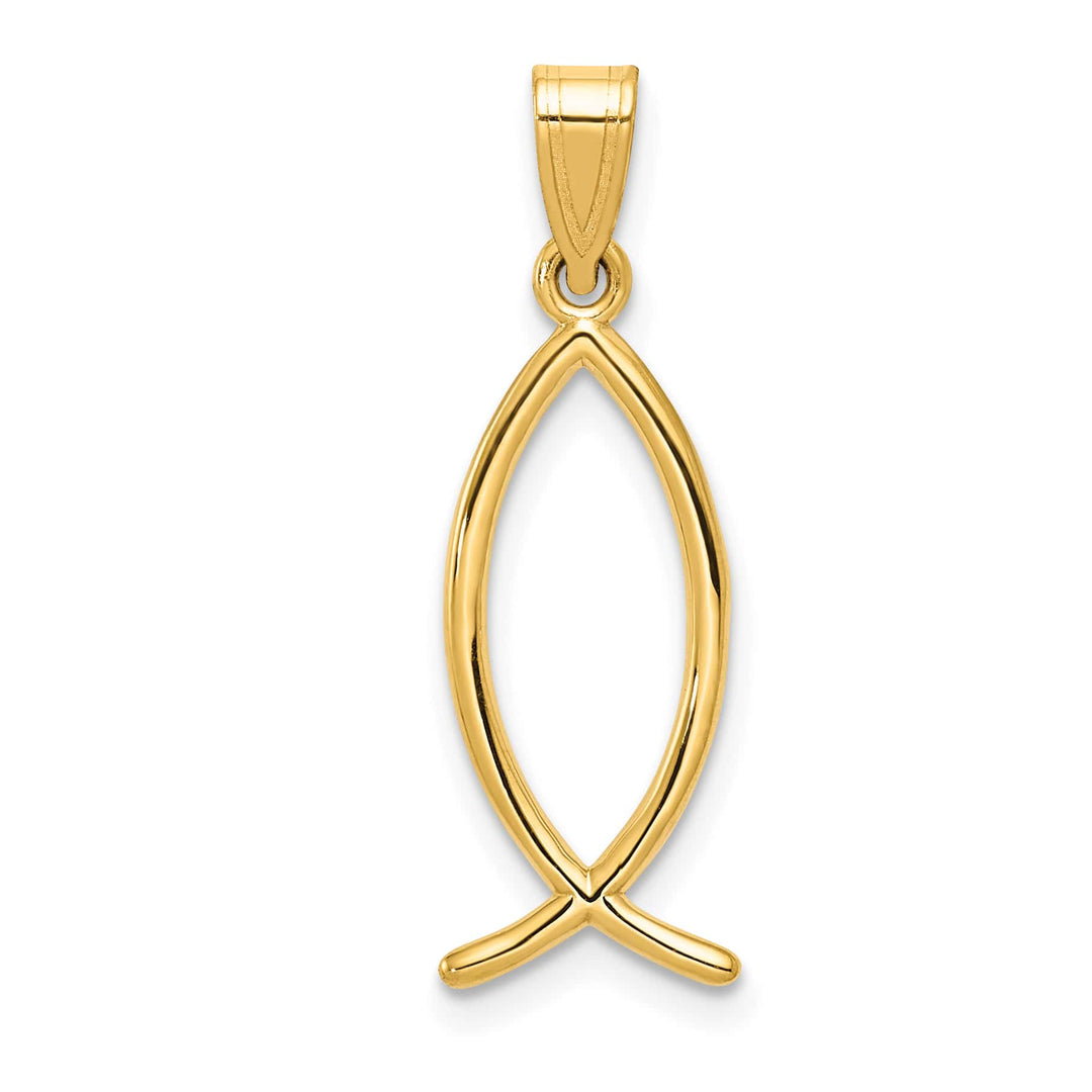 14K Yellow Gold Ichthus Fish Charm