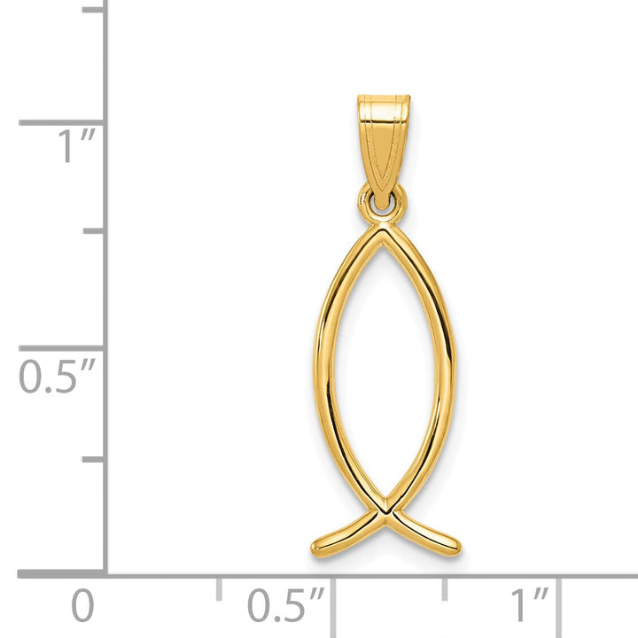 14K Yellow Gold Ichthus Fish Charm