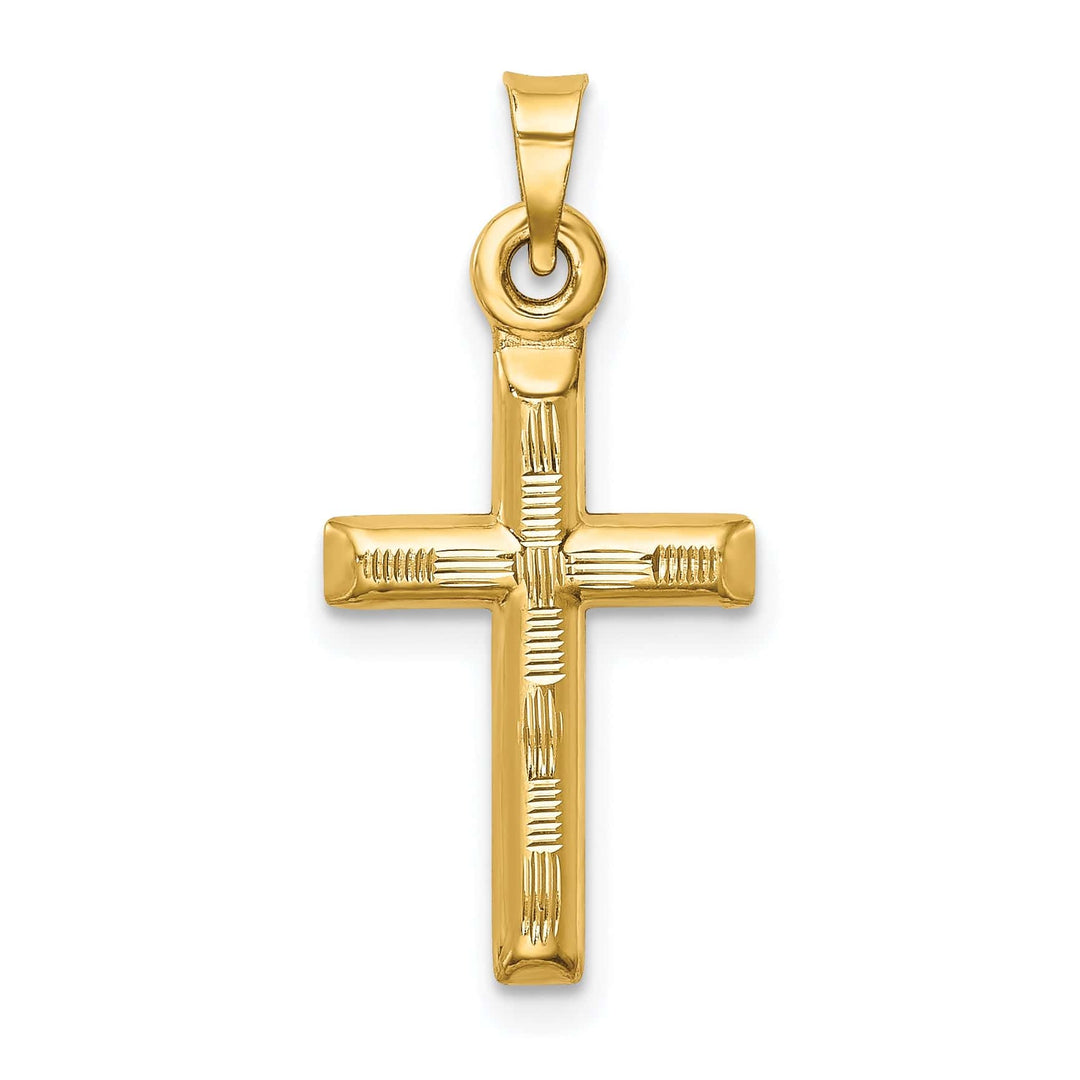 Lovely Rita's 14K Yellow Gold Intricate Hollow D.C Latin Cross Pendant