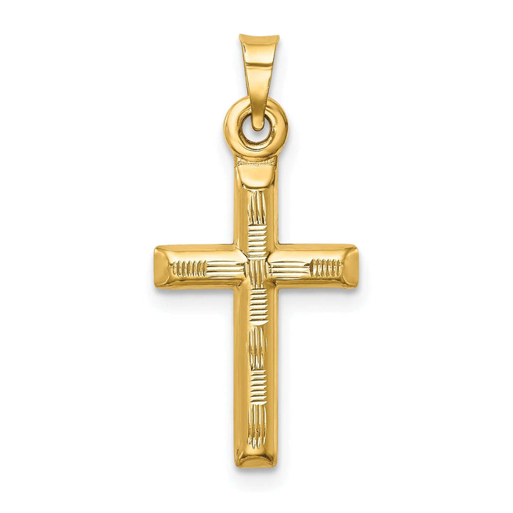 Lovely Rita's 14K Yellow Gold Intricate Hollow D.C Latin Cross Pendant