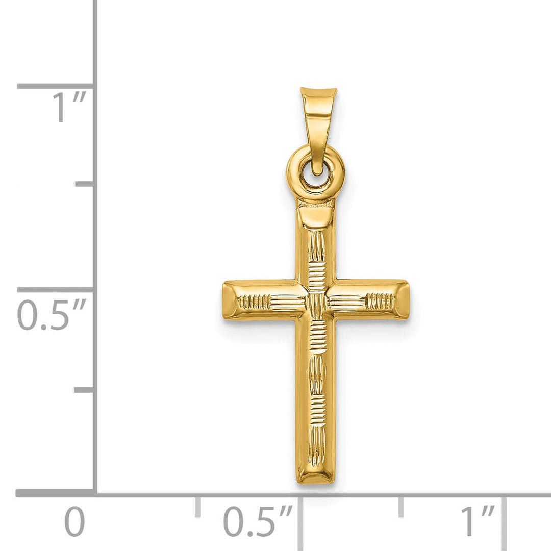 Lovely Rita's 14K Yellow Gold Intricate Hollow D.C Latin Cross Pendant