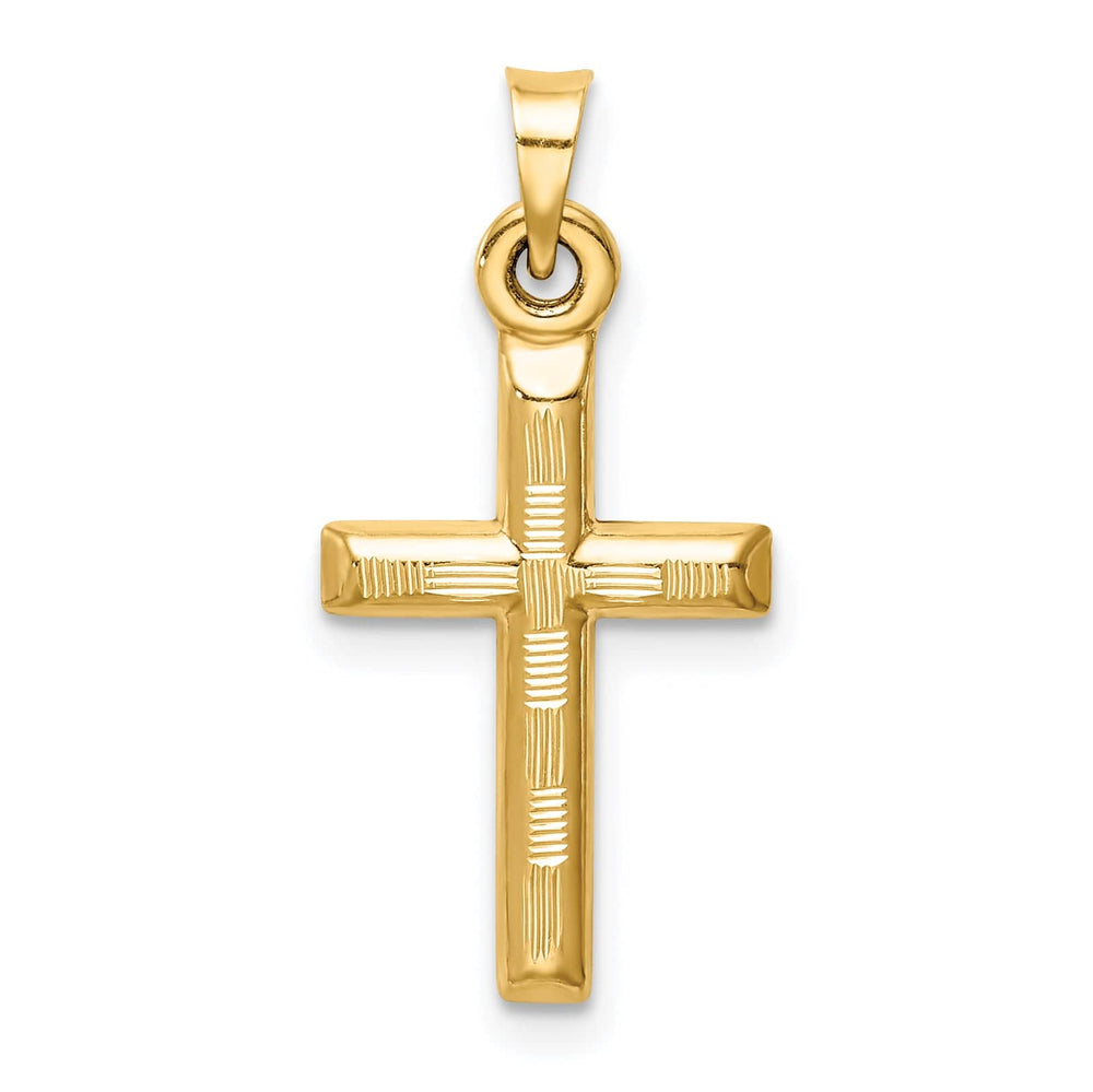 Lovely Rita's 14K Yellow Gold Intricate Hollow D.C Latin Cross Pendant