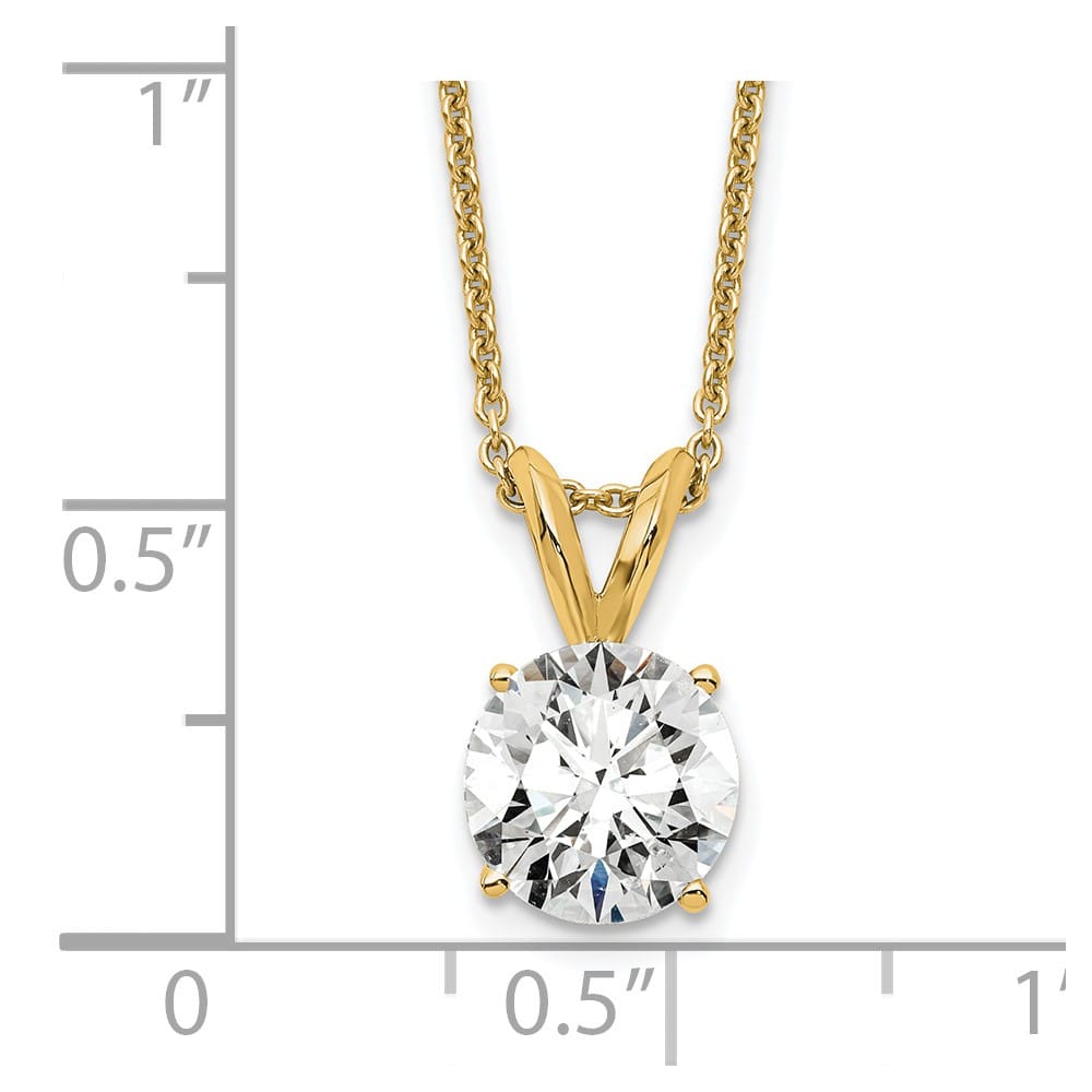 14K Yellow Gold Lab Grown Diamond Solitaire 18 inch Necklace
