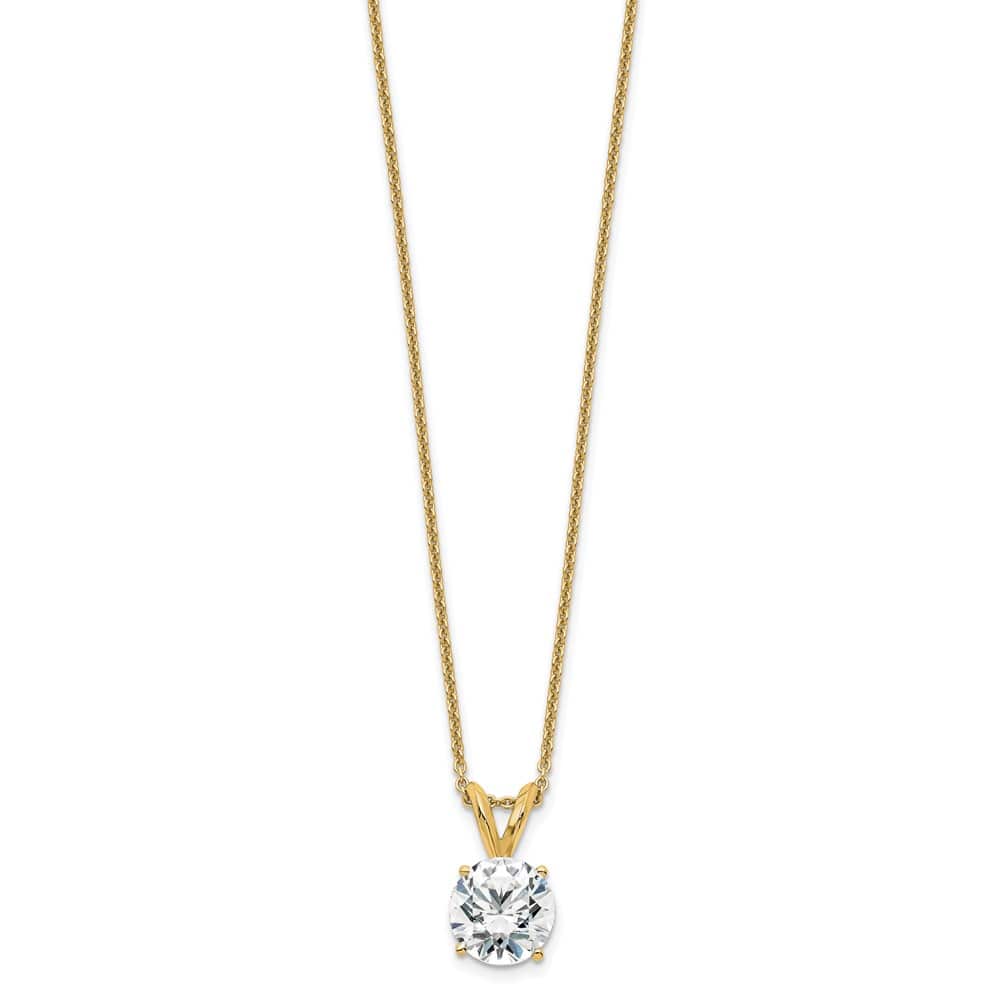 14K Yellow Gold Lab Grown Diamond Solitaire 18 inch Necklace