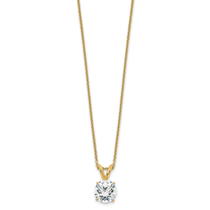 14K Yellow Gold Lab Grown Diamond Solitaire 18 inch Necklace