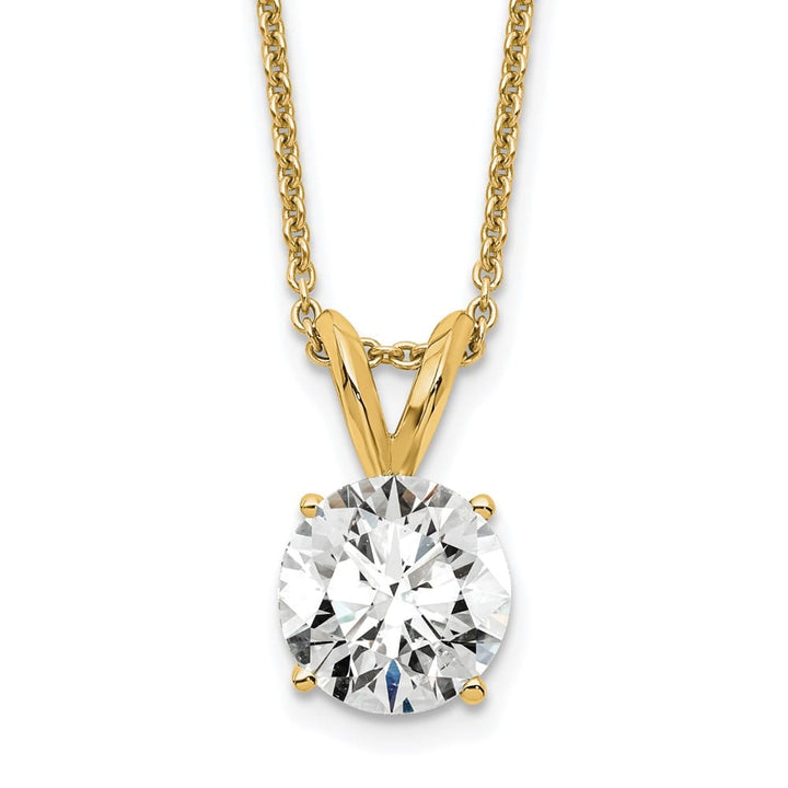 14K Yellow Gold Lab Grown Diamond Solitaire 18 inch Necklace