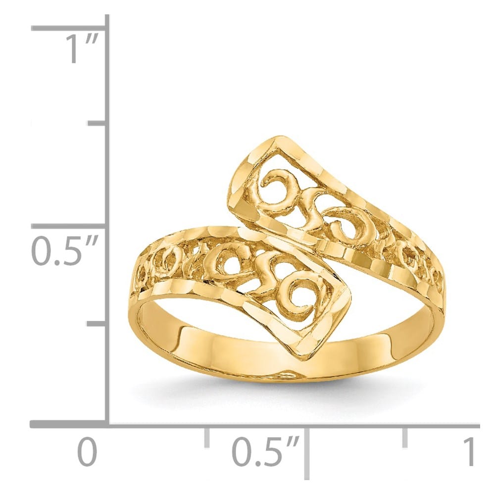 14k Yellow Gold Lacey D.C. By-pass Ring