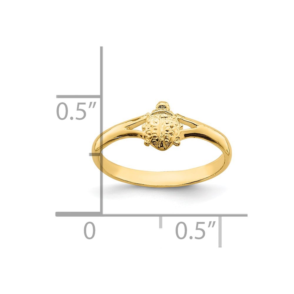 14k Yellow Gold Ladybug Ring