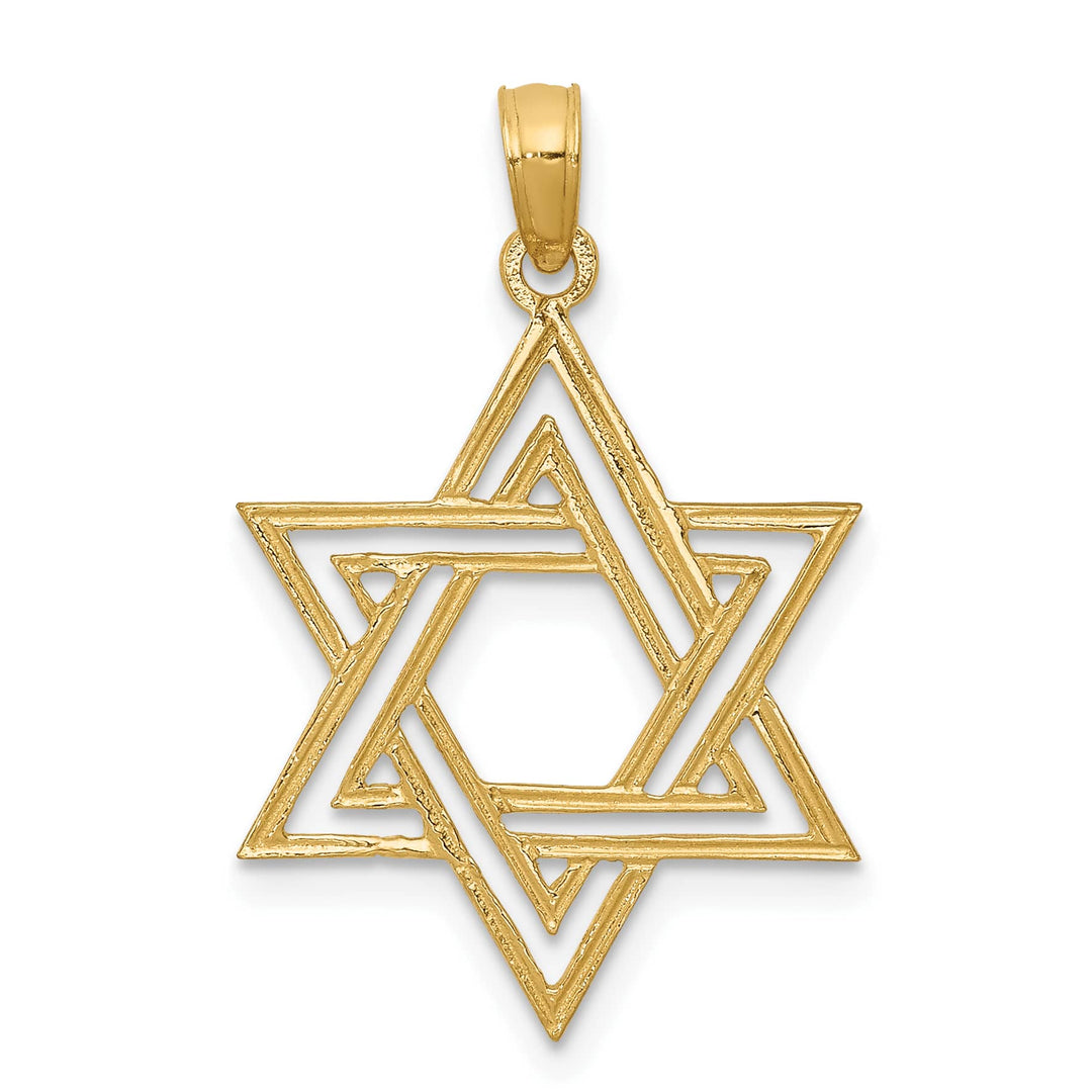 14K Yellow Gold Large Classic Star of David Pendant