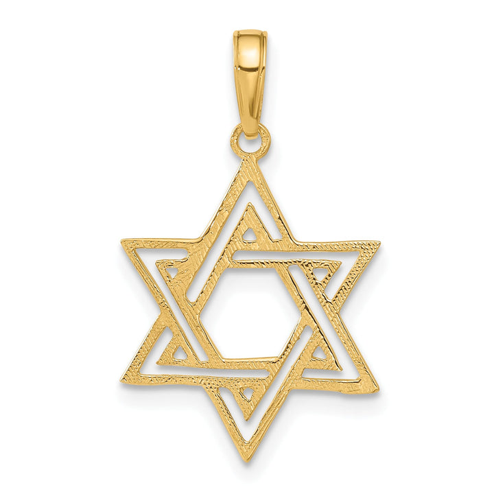 14K Yellow Gold Large Classic Star of David Pendant