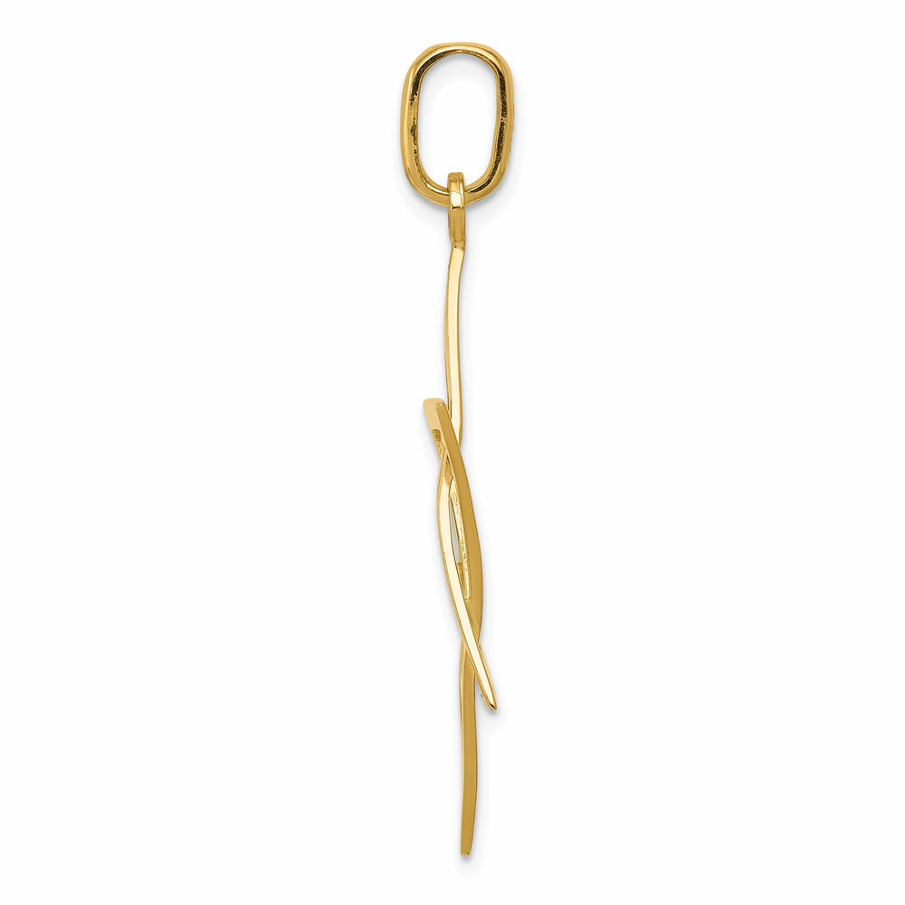 14K Yellow Gold Large Elongated Star of David Pendant
