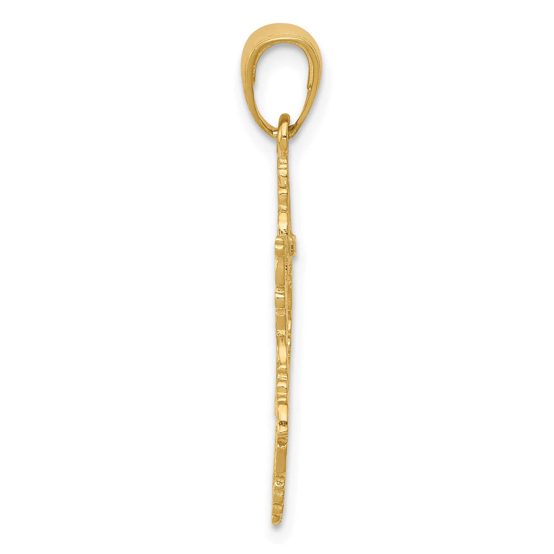 14K Yellow Gold Large Fancy Star of David Pendant