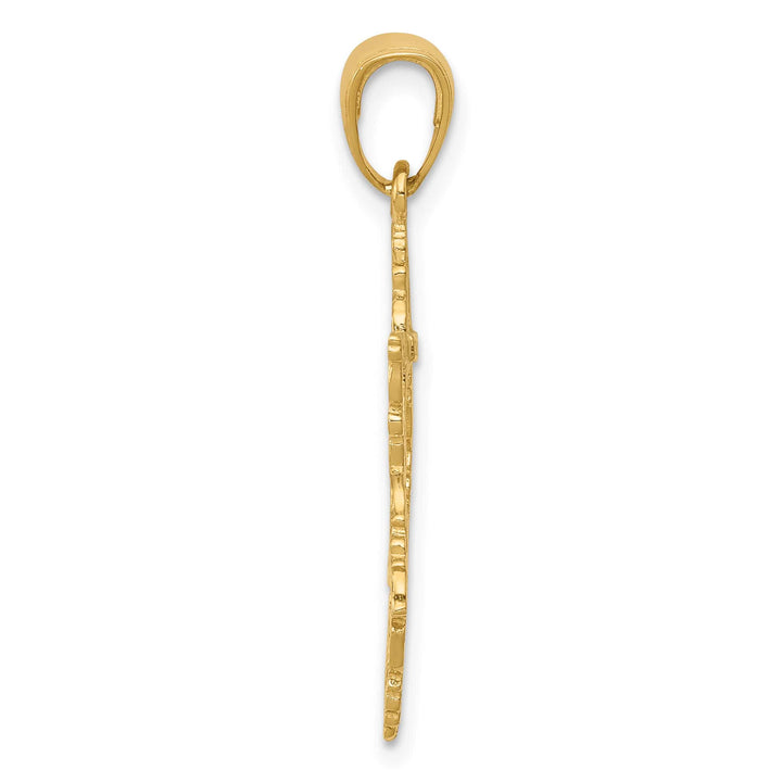 14K Yellow Gold Large Fancy Star of David Pendant