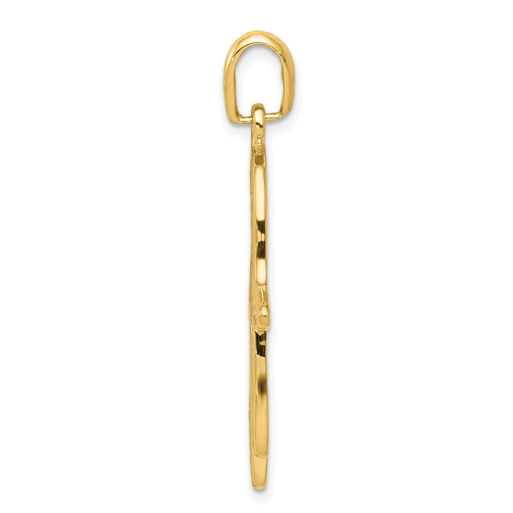 14K Yellow Gold Large Filigree Chamseh Hamsa Pendant