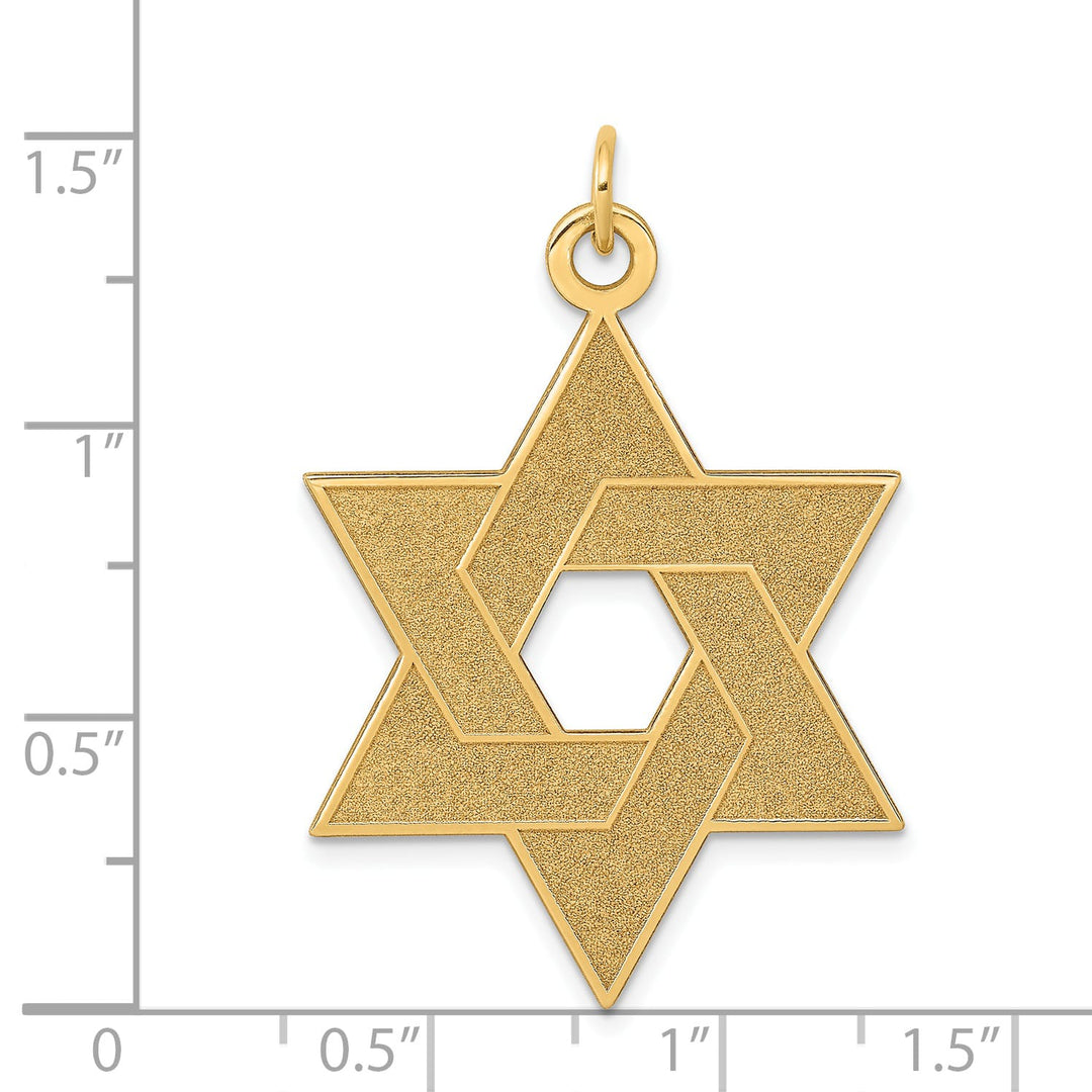 14K Yellow Gold Large Laser Designed Star of David Pendant