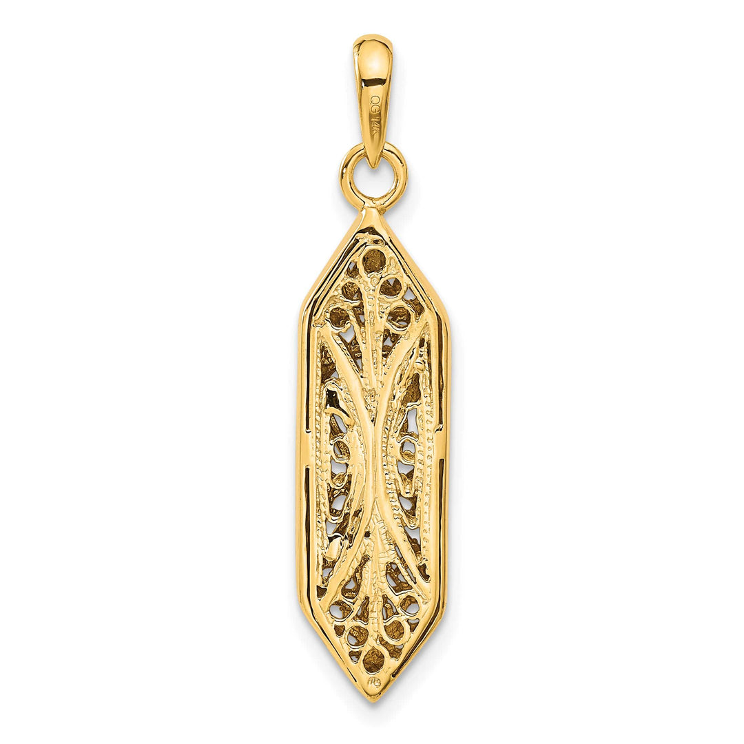 14K Yellow Gold Large Mezuzah with Shin Charm