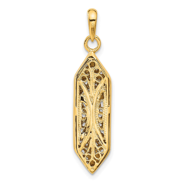 14K Yellow Gold Large Mezuzah with Shin Charm