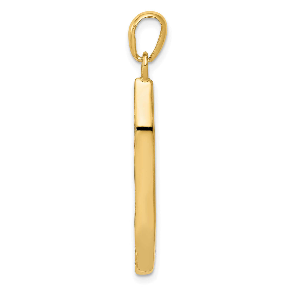 14K Yellow Gold Large Mezuzah with Shin Charm