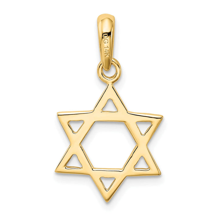 14K Yellow Gold Large Open Star of David Pendant