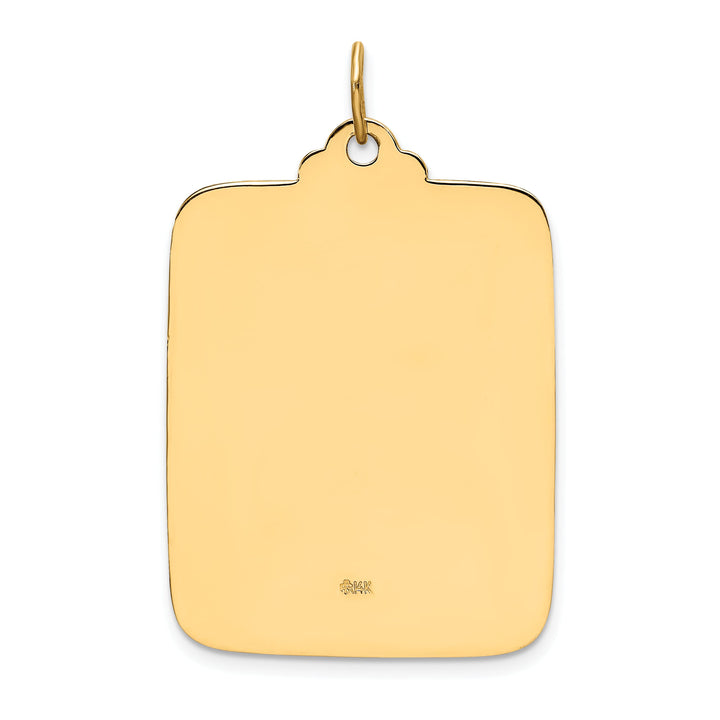 14K Yellow Gold Large Rectangle St. Christopher Medal Pendant
