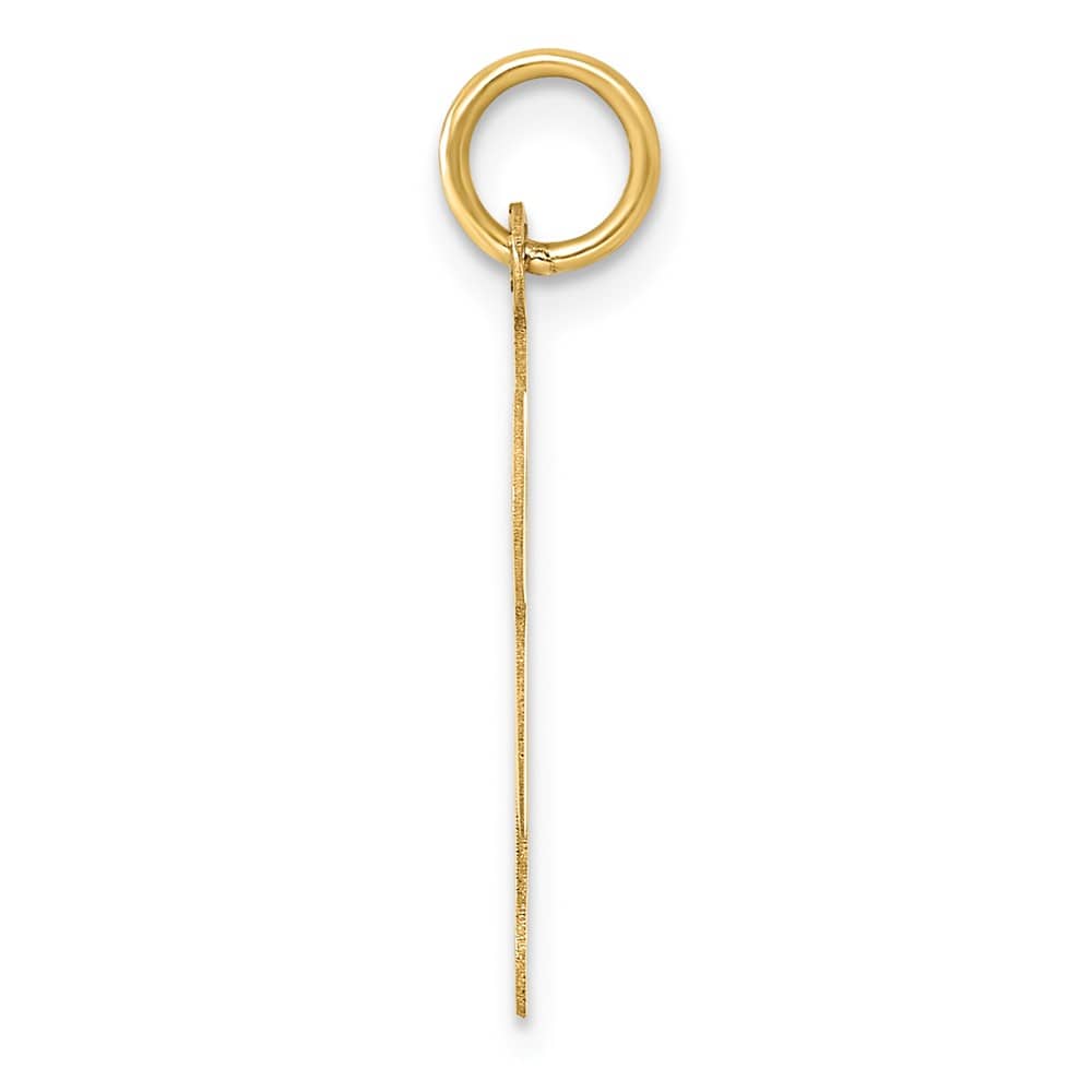 14K Yellow Gold Large Size Fancy Script Letter G Initial Charm Pendant