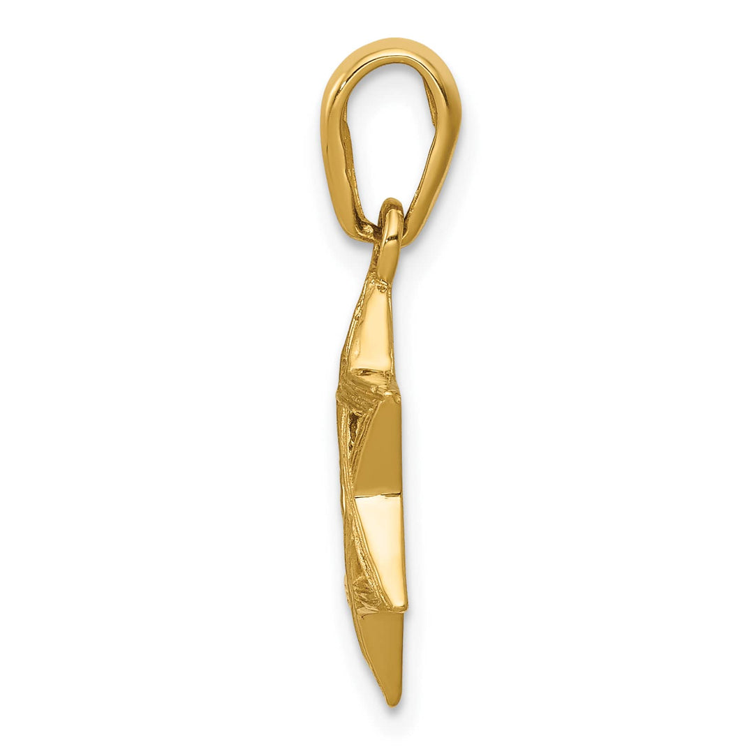 14K Yellow Gold Large Solid Star of David Pendant