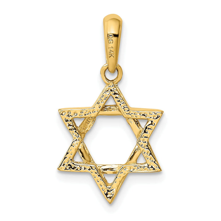 14K Yellow Gold Large Solid Star of David Pendant